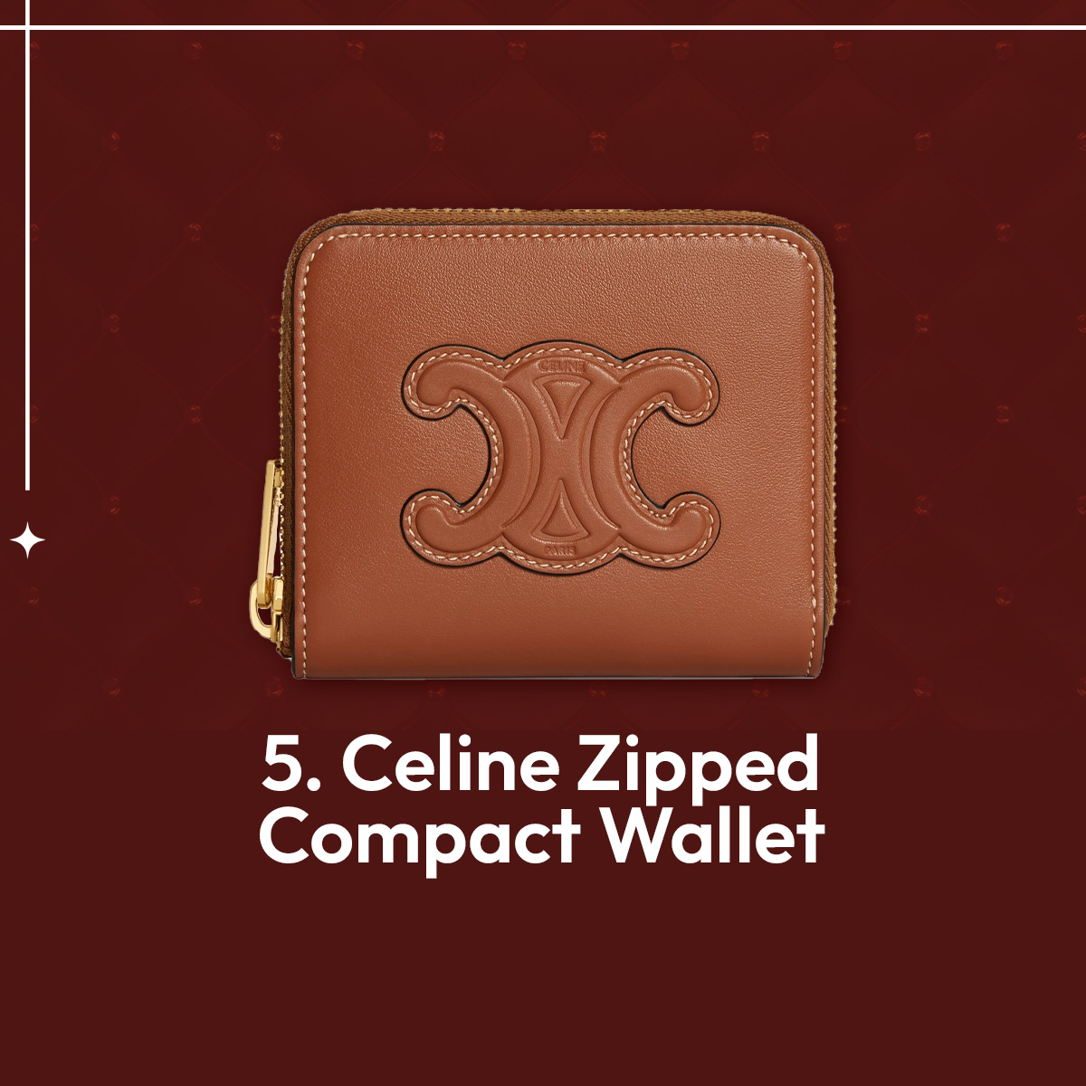 กระเป๋าสตางค์แบรนด์เนม Celine Zipped Compact Wallet