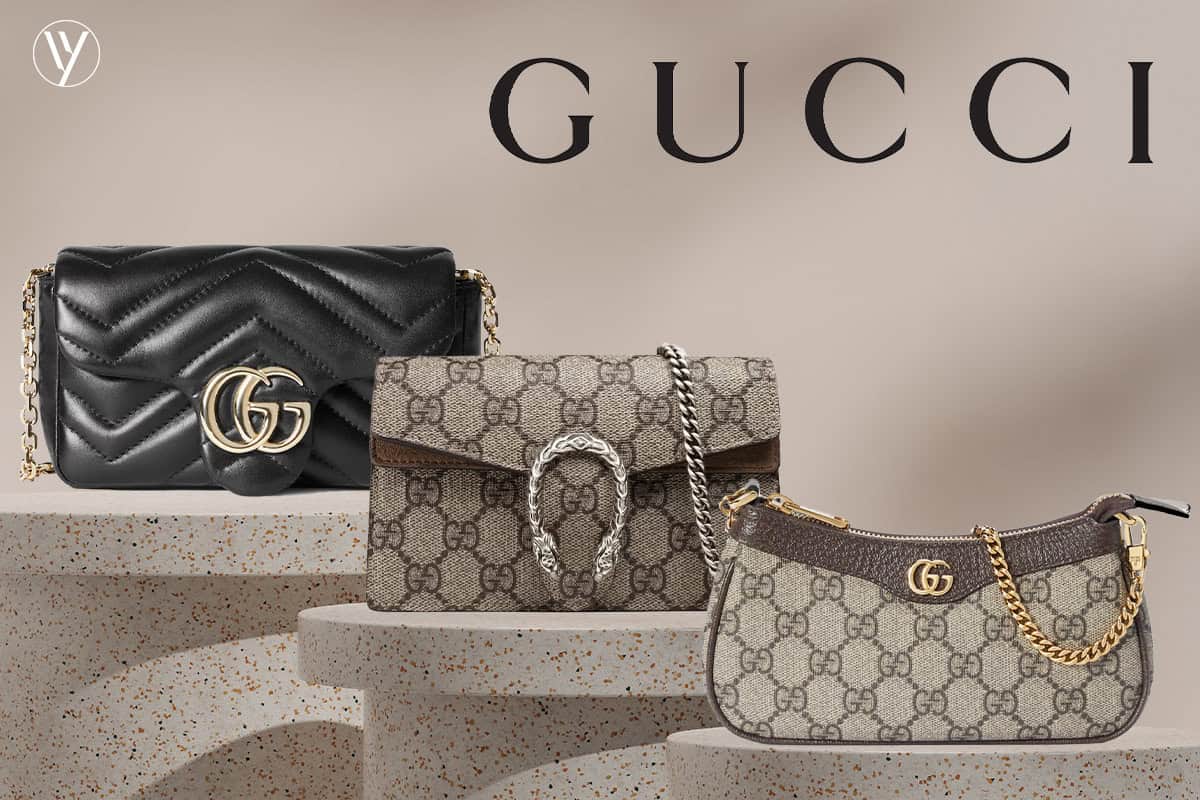 กระเป๋าใบเล็กคลาสสิกจากแบรนด์ Gucci โลโก้ทองคุ้นตา