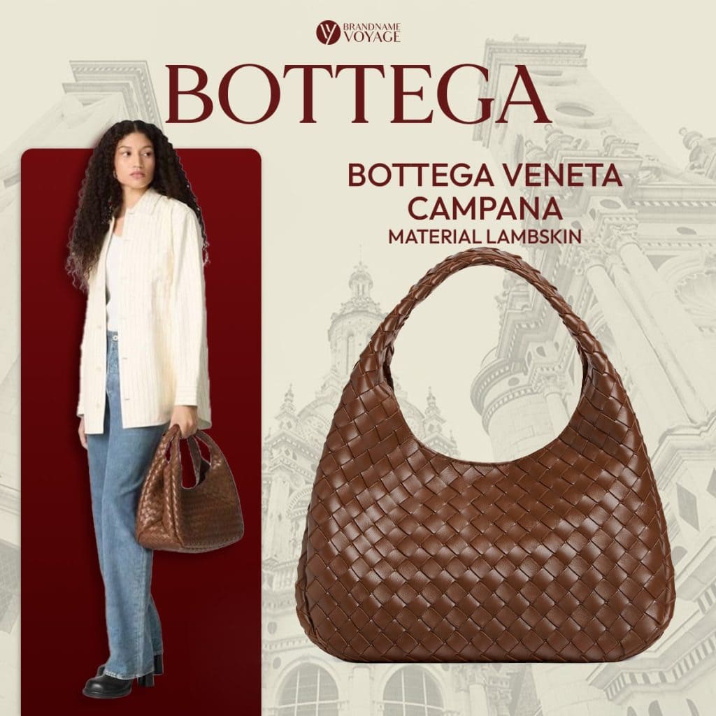กระเป๋า Bottega Veneta Campana Nocciola เรียบหรูด้วยหนัง Lambskin